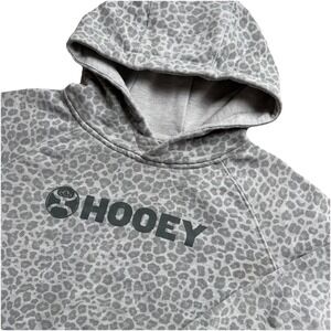 Hooey‎ Girl's Snow Leopard Heather Grey Hooded Sweatshirt Youth Small